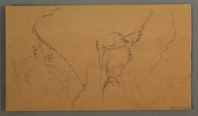 Tekening, Wolken boven bergtoppen, mogelijk 1868 door Frederic Edwin Church