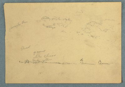 Tekening, Wolken boven een horizonlijn, 1857 door Frederic Edwin Church