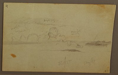Tekening, Wolken boven heuvelrug, 1863 door Frederic Edwin Church