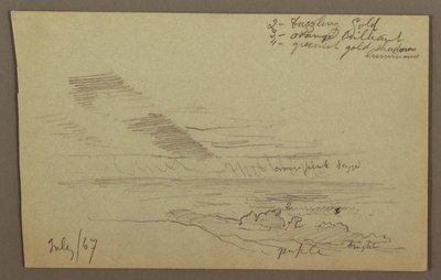 Tekening, Bewolkte lucht, 1867 door Frederic Edwin Church