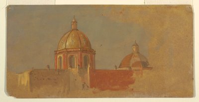 Tekening, Colombia of Ecuador, kerkdaken, 1853 of 1857 door Frederic Edwin Church