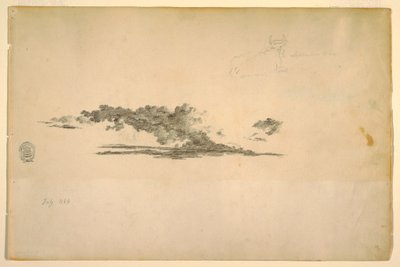 Tekening, koe, wolken, juli en september 1844 door Frederic Edwin Church