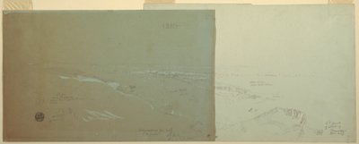 Tekening, Damascus, Syrië, gezien vanuit het noordwesten, deel 2, april of mei 1868 door Frederic Edwin Church