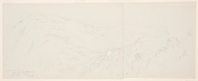 Tekening, ver uitzicht op Damascus, Syrië, 7 mei 1868 door Frederic Edwin Church