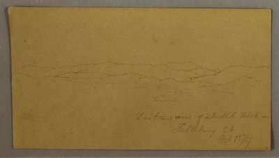 Tekening, Ver uitzicht op Saddleback Mountain, Maine, 1 oktober 1867 door Frederic Edwin Church