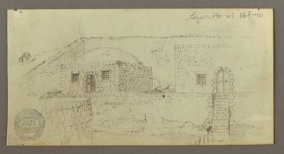 Tekening, Koepelhuis, Huis met trap, februari mogelijk 1868 door Frederic Edwin Church
