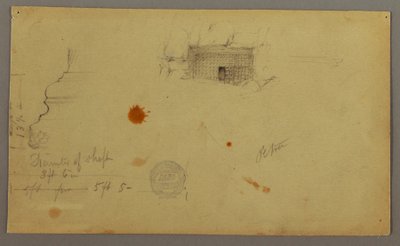 Tekening, Koepelhuis, Huis met trap, februari, mogelijk 1868 door Frederic Edwin Church
