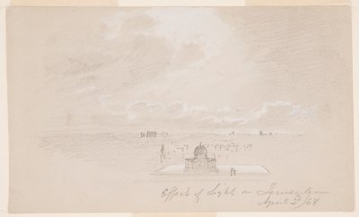 Tekening, Effect van licht op Jeruzalem, 2 april 1868 door Frederic Edwin Church