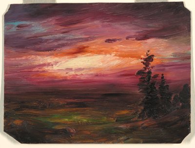 Tekening, Avondschemering, ca. 1870 door Frederic Edwin Church