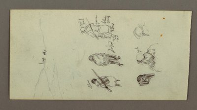 Tekening, Figuurstudies, Rand, mogelijk 1868 door Frederic Edwin Church