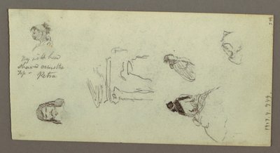 Tekening, Figuurstudies, Rand, mogelijk 1868 door Frederic Edwin Church