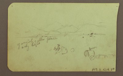 Tekening, Figuren, Verso: Figuur, Landschap, 1883 door Frederic Edwin Church