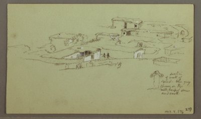 Tekening, Flat Rocky hill, 4 mei 1868 door Frederic Edwin Church