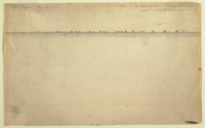 Tekening, Vloot makreelvissers, Mount Desert, Maine, 19 augustus 1850 door Frederic Edwin Church