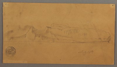 Tekening, drijvende ijsberg, 16 juli 1859 door Frederic Edwin Church