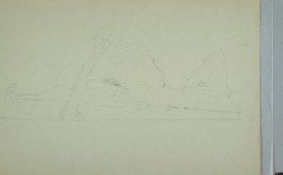 Tekening, drijvende ijsberg, juni of juli 1859 door Frederic Edwin Church