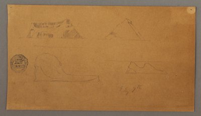 Tekening, Drijvende ijsbergen, 7 juli 1859 door Frederic Edwin Church