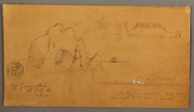 Tekening, Drijvende ijsbergen, mogelijk 1859 door Frederic Edwin Church