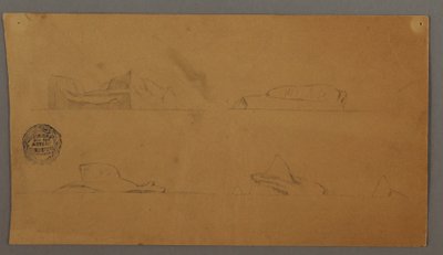 Tekening, Drijvende ijsbergen, mogelijk 1859 door Frederic Edwin Church