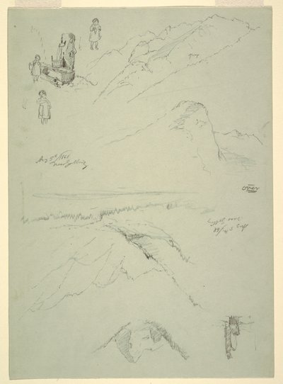 Tekening, van "bij Golling," Oostenrijk, 5 augustus 1868 door Frederic Edwin Church