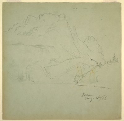 Tekening, Van een van de Gosau meren, Salzkammergut, 6 augustus 1868 door Frederic Edwin Church
