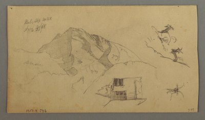 Tekening, Glacier, 21 augustus 1868 door Frederic Edwin Church