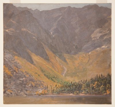 Tekening, Great Basin, Mount Katahdin, Maine, vóór 1878 door Frederic Edwin Church