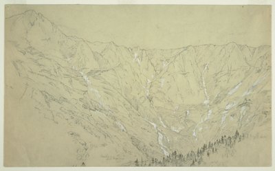 Tekening, Great Basin, Mt. Katahdin, ca. 1877 door Frederic Edwin Church