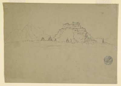 Tekening, Hehensalzburg, Oostenrijk (verso), 1868 door Frederic Edwin Church