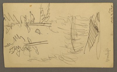 Tekening, Hill range, mogelijk 1877 door Frederic Edwin Church