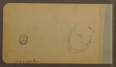 Tekening, Hills; Verso: Hoofd, 1889 door Frederic Edwin Church
