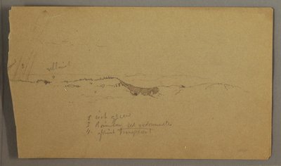 Tekening, Heuvels, regenboog, mogelijk 1865-66 door Frederic Edwin Church