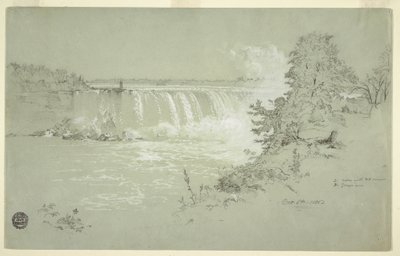 Tekening, Horseshoe Falls en Goat Island van de Canadese Bank, 6 oktober 1856 door Frederic Edwin Church