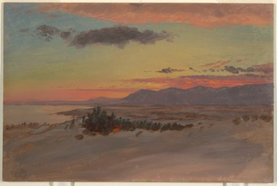 Tekening, Hudson Valley in de winter, kijkend naar het zuidwesten vanaf Olana, 1870-1880 door Frederic Edwin Church