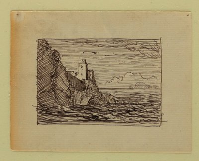 Tekening, Fantasielandschap, ca. 1850 door Frederic Edwin Church