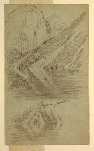 Tekening, Königssee, Berchtesgaden, Beieren, juni of juli 1868 door Frederic Edwin Church