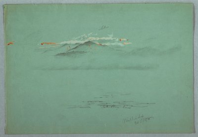 Tekening, Lake Millinoket en Mount Katahdin, 1878 door Frederic Edwin Church