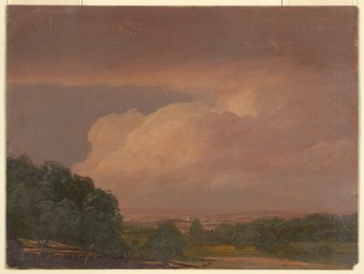 Tekening, Landschap (mogelijk Hudson-vallei), 1860-70 door Frederic Edwin Church