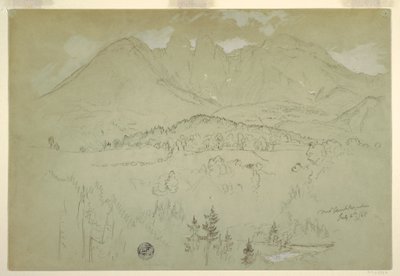 Tekening, Landschap, Berchtesgaden, Beieren, 6 juli 1868 door Frederic Edwin Church