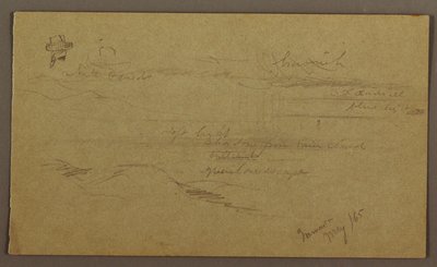 Tekening, Landschap, mei 1865 door Frederic Edwin Church
