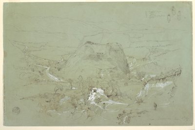 Tekening, Landschap bij Guaranda, Ecuador, 5 juni 1857 door Frederic Edwin Church