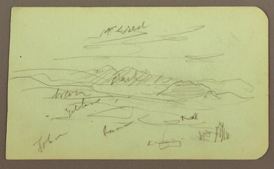 Tekening, Landschap, Toluca; Verso: Berg, Kerk, 1883 door Frederic Edwin Church