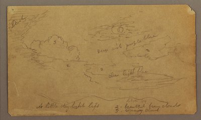 Tekening, Landschap; Verso: Botanische schetsen, 1865 door Frederic Edwin Church