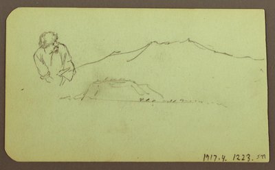Tekening, Landschap; Verso: Figuur, Landschap, 1883 door Frederic Edwin Church