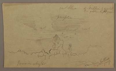 Tekening, Landschap; Verso: Lucht, augustus 1865 door Frederic Edwin Church
