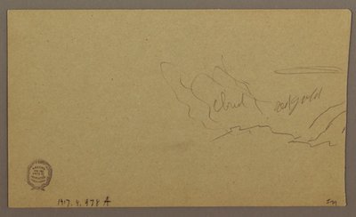 Tekening, Landschap; Verso: Lucht, augustus 1865 door Frederic Edwin Church