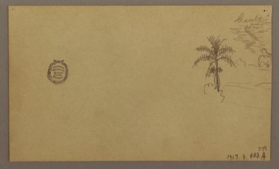 Tekening, Landschap; Verso: Boom in landschap, Lucht, mei-augustus 1865 door Frederic Edwin Church