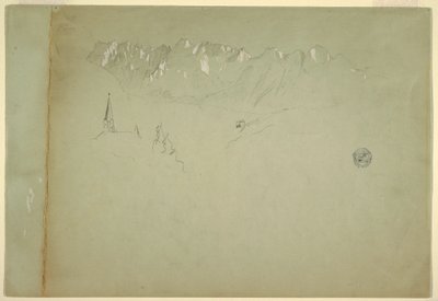 Tekening, Landschap van de Oostenrijkse Alpen, 1868 door Frederic Edwin Church