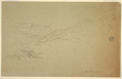 Tekening, Landschap bij Berchtesgaden, juni-juli 1868 door Frederic Edwin Church