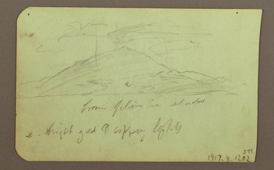 Tekening, Landschap met wolken; Verso: Berg, 1883 door Frederic Edwin Church